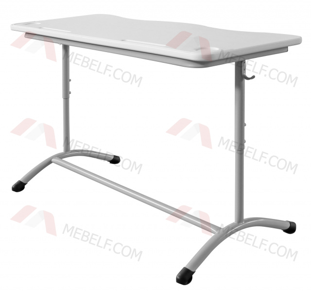 Школьный двухместный стол ШСТ12 с пластиковой столешницей, белый